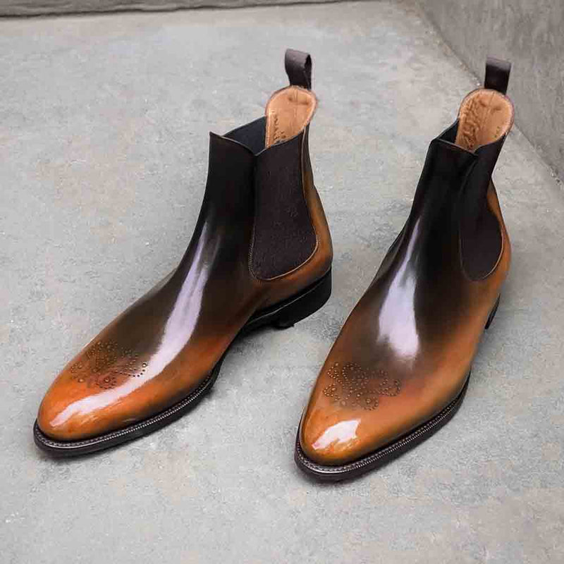 New Brown Gradient Trend Men's Chelsea Boots