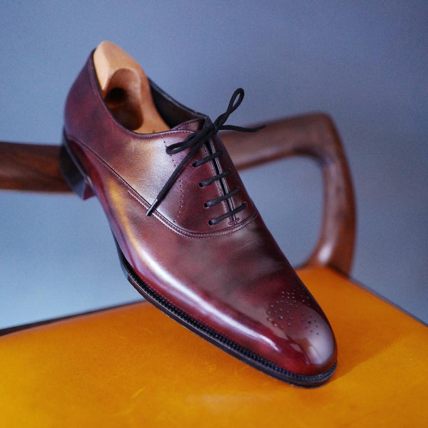 Vogt Lace-up Engraved Leather Shoes