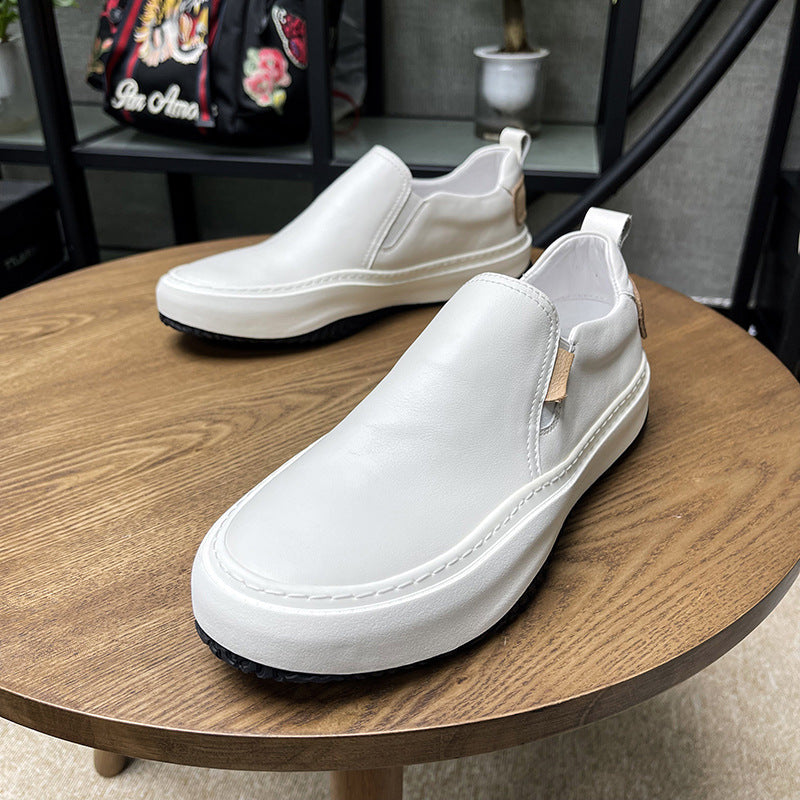 2022 new spring and autumn white shoes men's leather footwear casual shoes