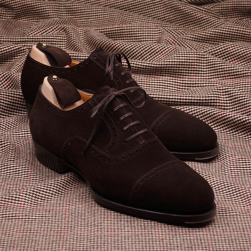 Classic brown suede men's premium oxford shoes