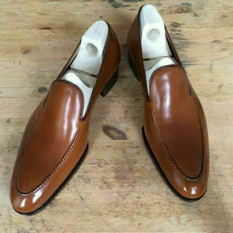 Brown Classic Loafers Leather Shoes