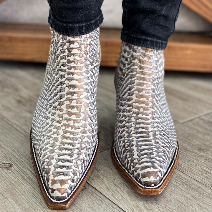 PYTHON BEIGE MUNICH BOOTS