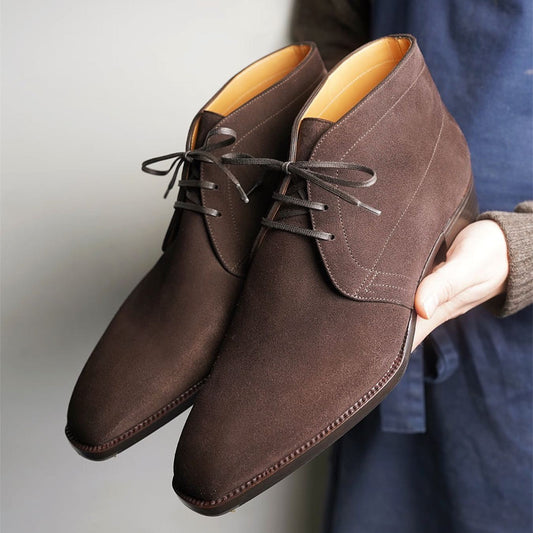 Brown classic suede lace chukka boots