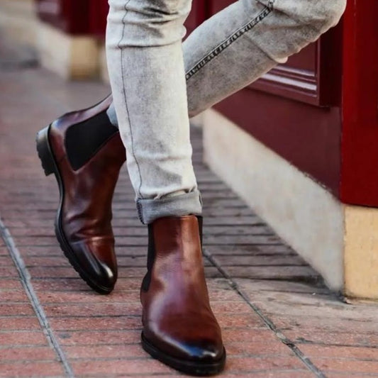 2021 New Men Fashion Trend Street All match Chelsea boot