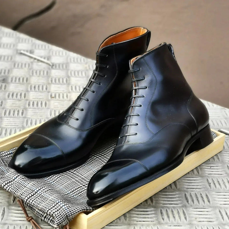 Men's Classic Black Leather Boots
