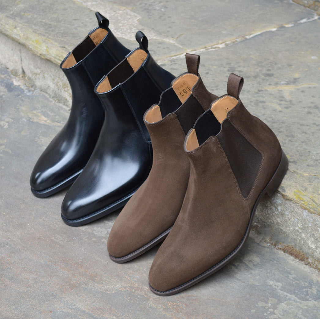 British nubuck chelsea boots