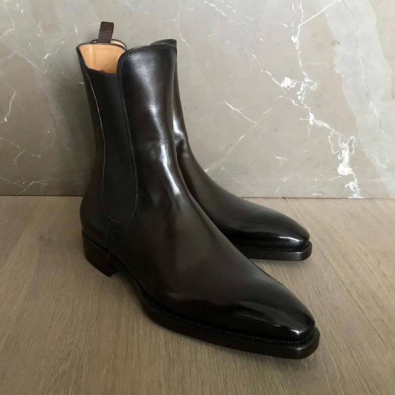 Patent Leather Black Chelsea Boot