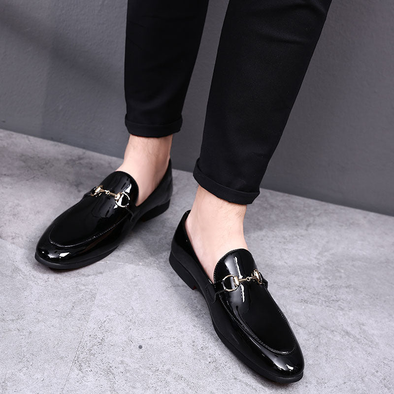 Fashion Patent Leather British Men's Shoes