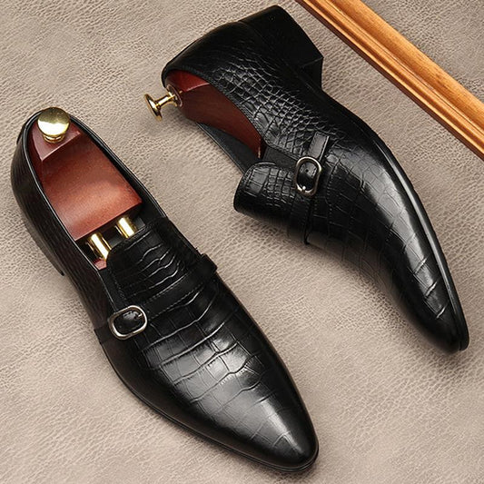 Casual Men Oxford Leather Dress Shoes Genuine Leather Shoes