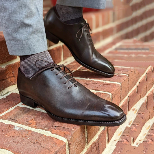 Classic Brown Pointed-Toe Lace-Up Oxford Business Shoes