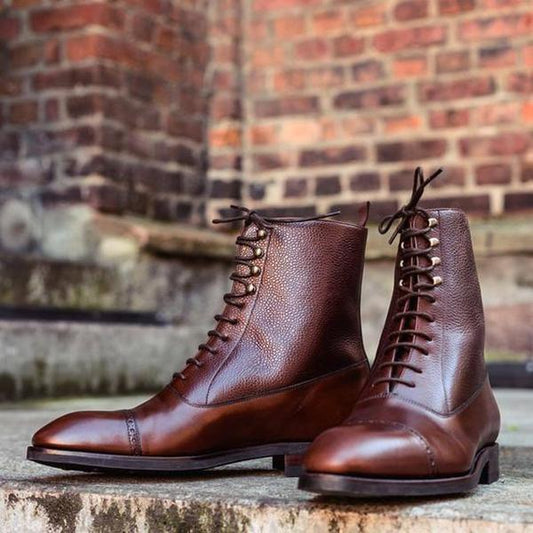 Handmade Brown Leather Ankle Boots