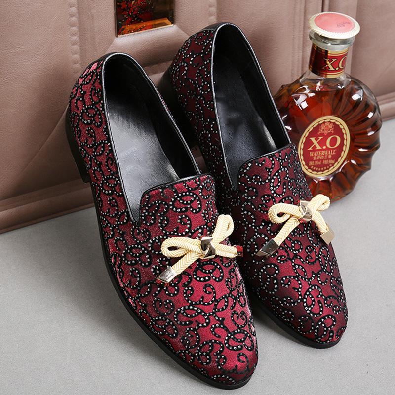 FASHION SHOES MEN RED PARTY WEDDING SHOES