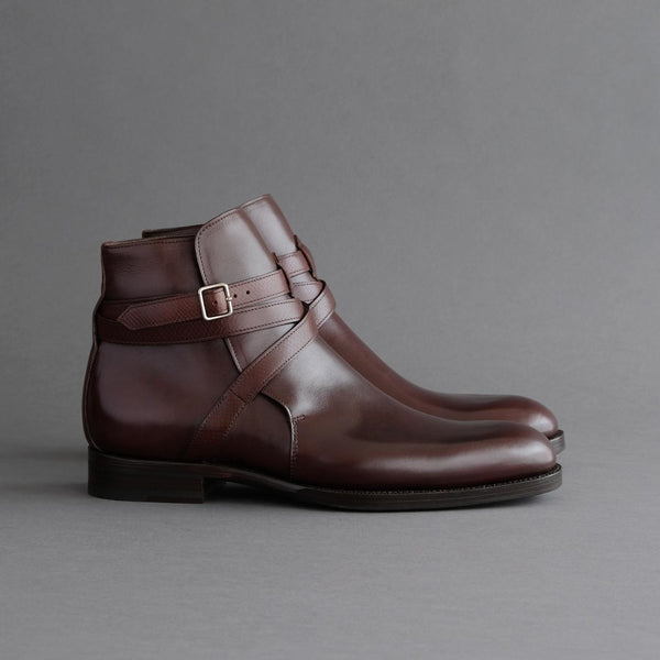 Dark Brown Buckle Handmade Leather Men's Business Boots