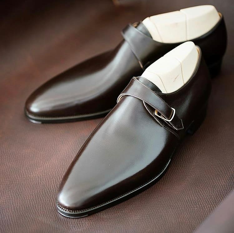 Men's new buckle leather shoes
