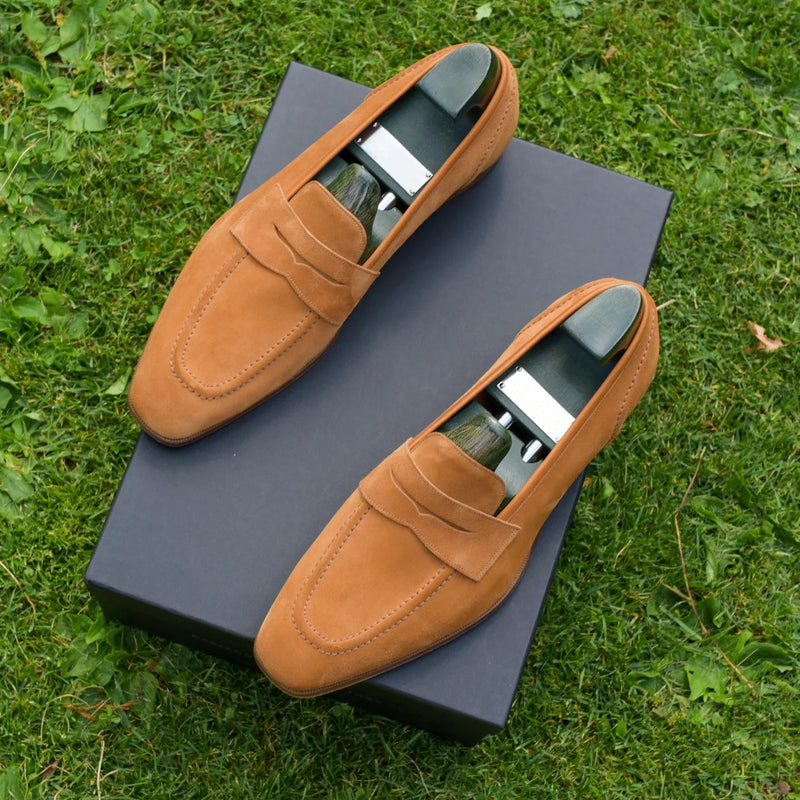 Light Brown Slip-On Suede Gentleman Loafers
