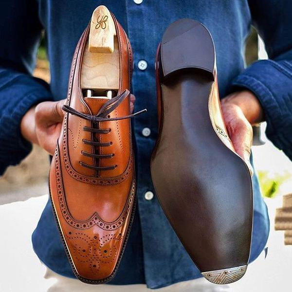 Men's summer new large size leather shoes