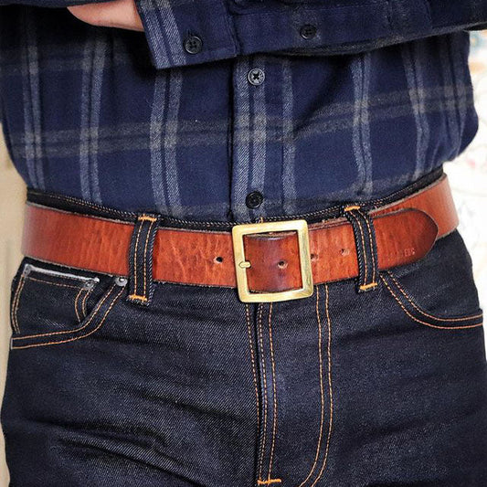 Brown Distressed Men's Belt