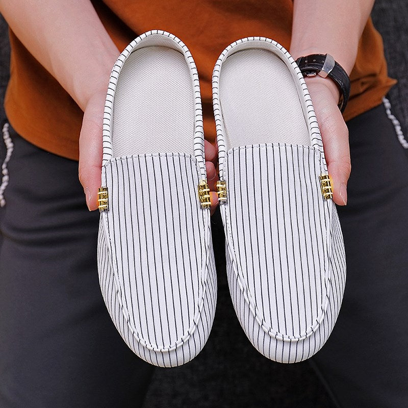 Men's Striped Moccasin Slip-Ons