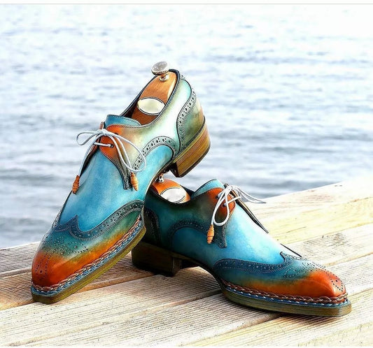 Men's new trend handmade custom leather shoes