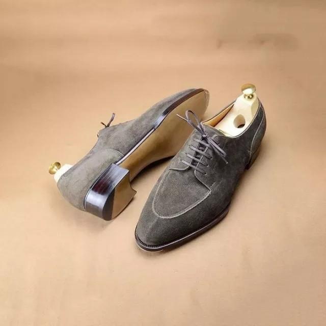 Men's Khaki Suede Derby Shoes