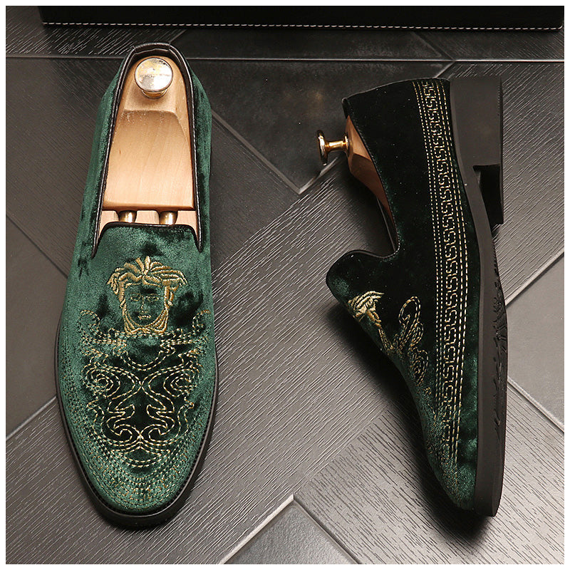 Embroidered fashion all-match loafers slip-ons