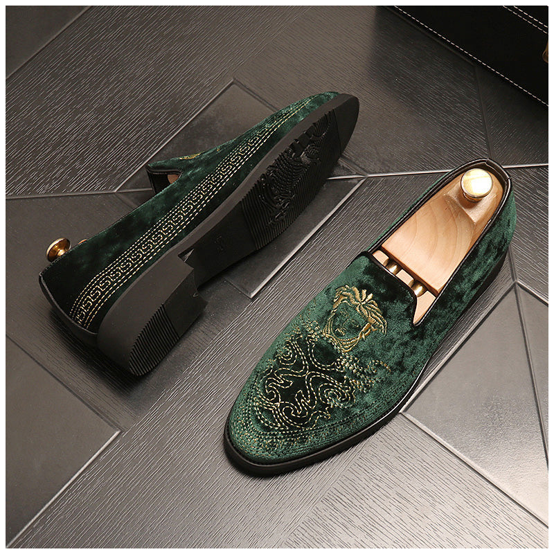 Embroidered fashion all-match loafers slip-ons