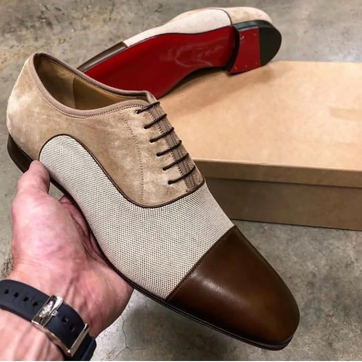 Men's Italian handmade Oxford leather shoes