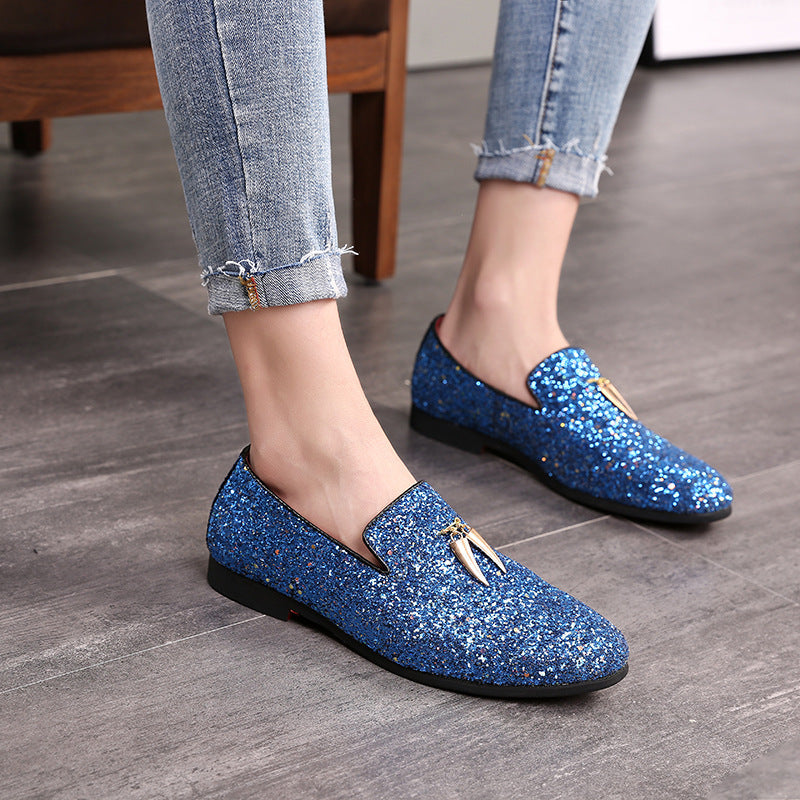 Pointed Toe Casual Shiny Slip On Shoes