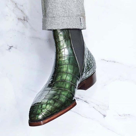 Green Chelsea Boots