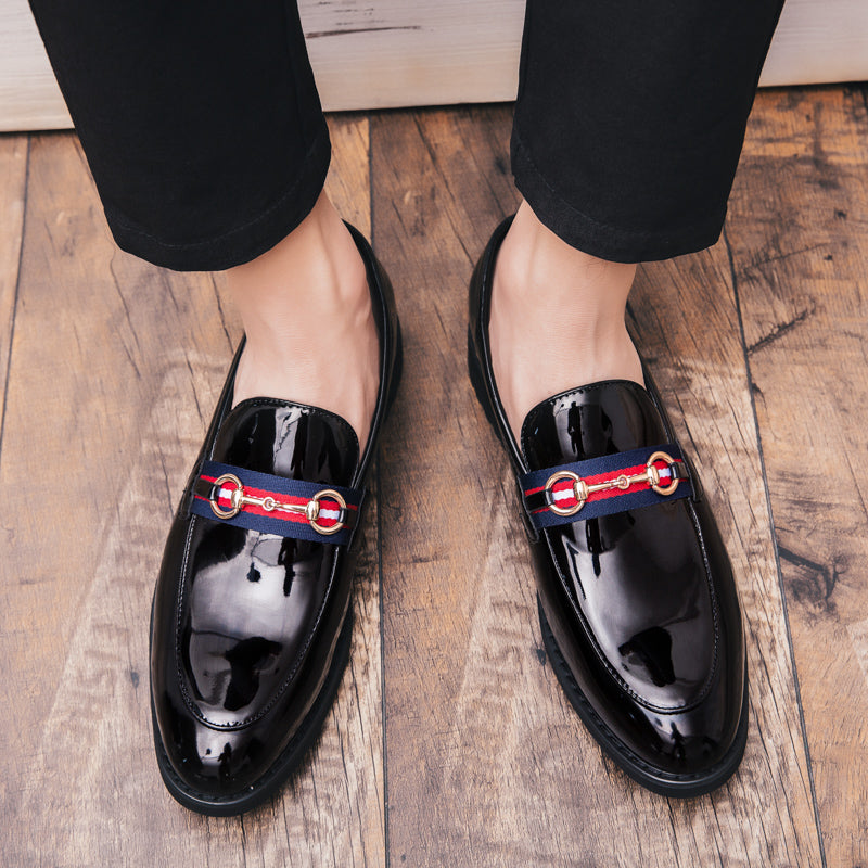 Patent Leather Classic Men Slip On Shoes