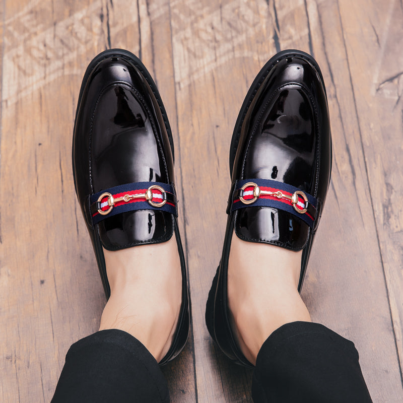 Patent Leather Classic Men Slip On Shoes