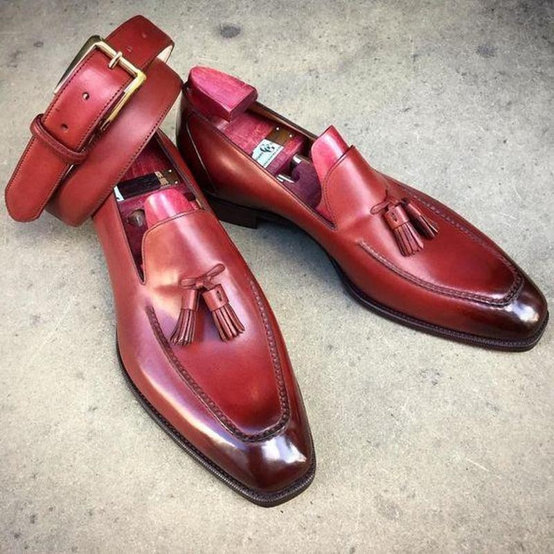 Men Red Pu Leather Shoes Casual Shoes Dress Shoes