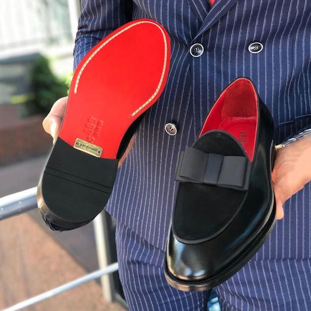 Polished Leather Sardinelli Loafers With Silk Bow