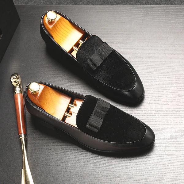 Men Formal Shoes Bowknot Wedding Dress Loafers