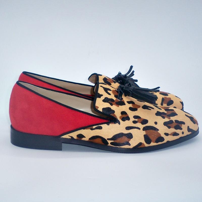 2021 New LEOPARD PRINT Men Shoes Fashion Casual British Gentleman Tassel Loafers