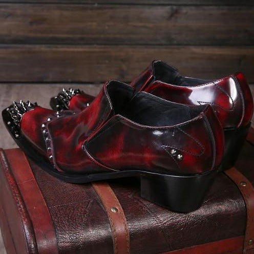 Italian Shoes Men Leather Wine Red Colors Weddding Shoes