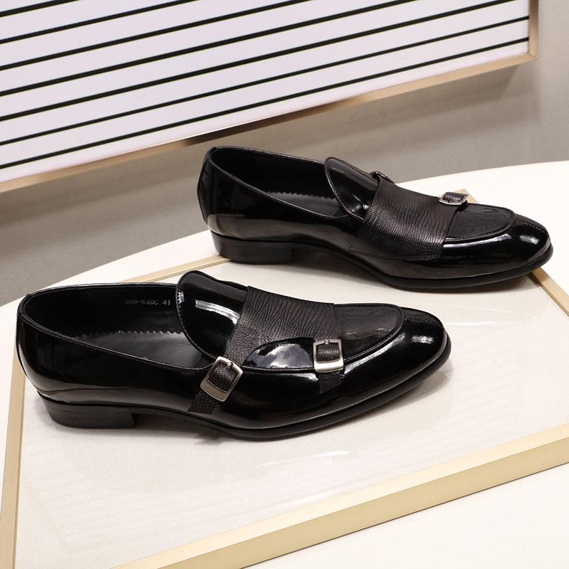 FASHION PATENT LEATHER MONK STRAP MEN'S LOAFER SHOES