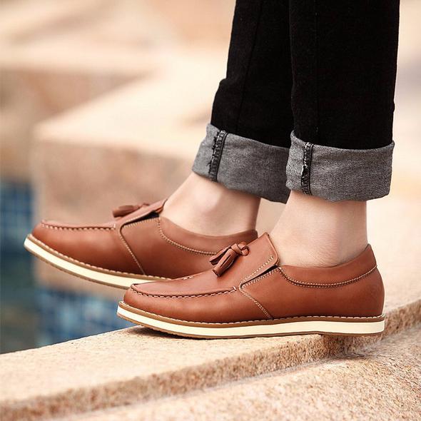 Leather Tassel Loafers Shoes (2 Colors)