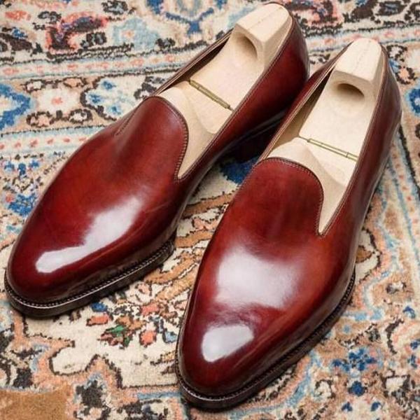 Red senior formal men's simple loafers