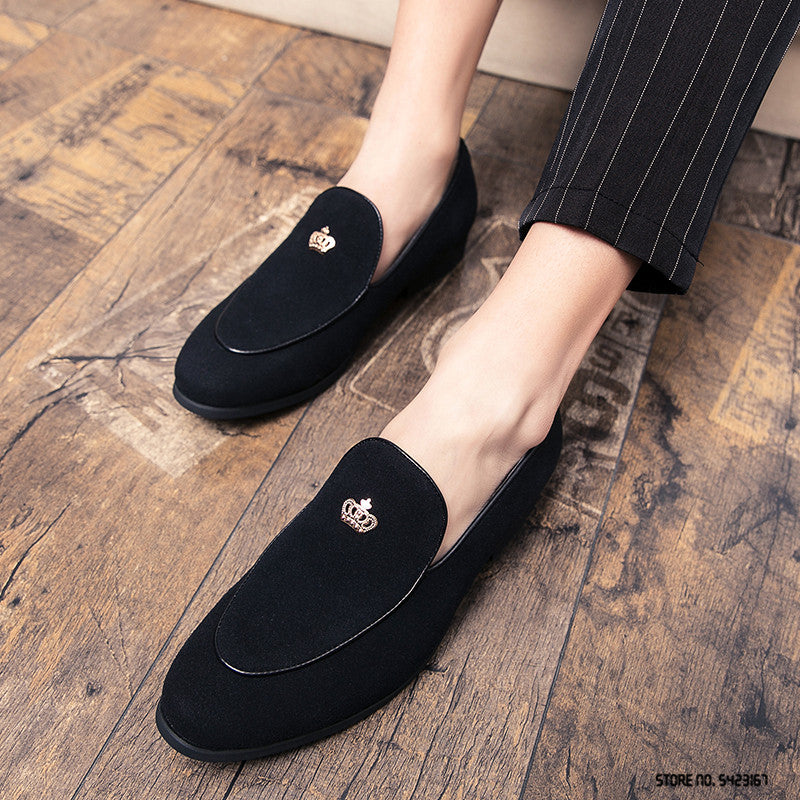 Casual Suede Crown Men Slip On Shoe