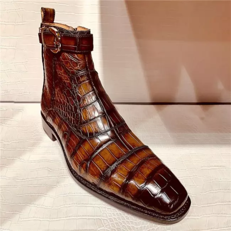 High Quality New Fashion Men Leather Buckle Business Boots