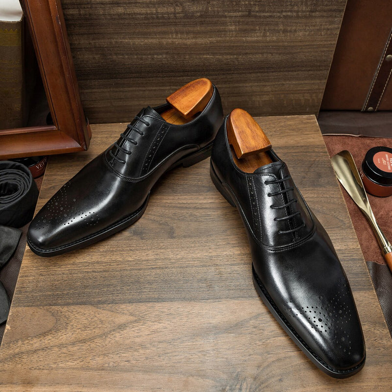 Luxury Men Oxfords Wedding Dress Genuine Leather Shoes