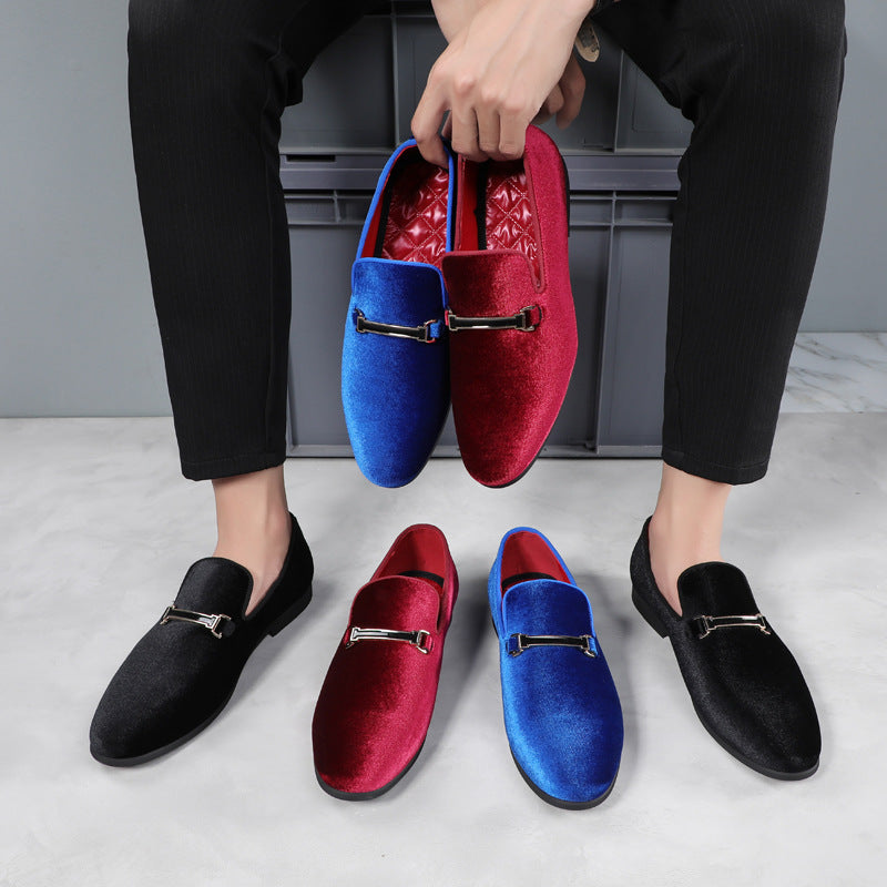 Fashion Suede Blue Red Slip On Shoes