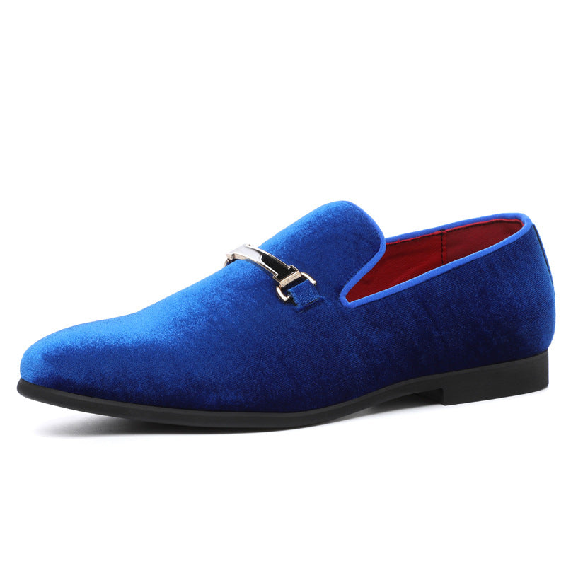 Fashion Suede Blue Red Slip On Shoes