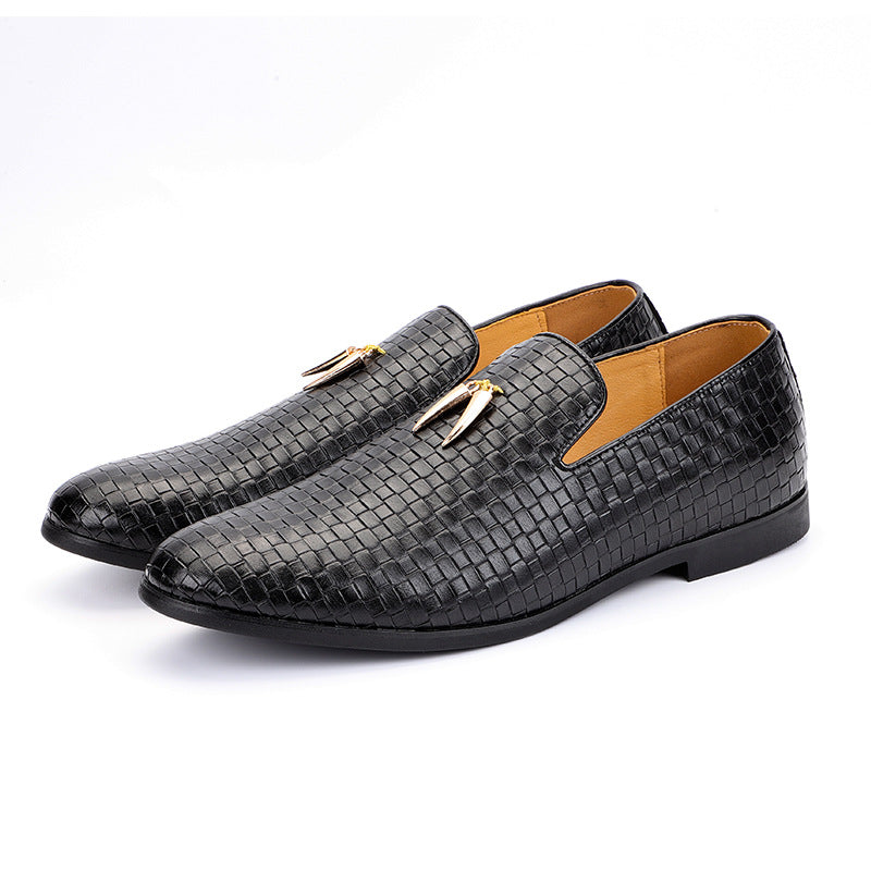 Casual Waven Black Slip On Shoes
