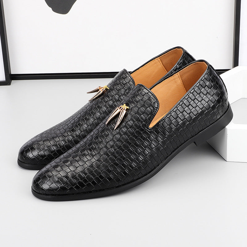 Casual Waven Black Slip On Shoes