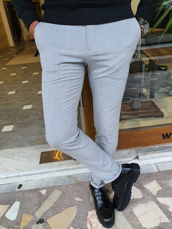 Gray Slim Fit Pants