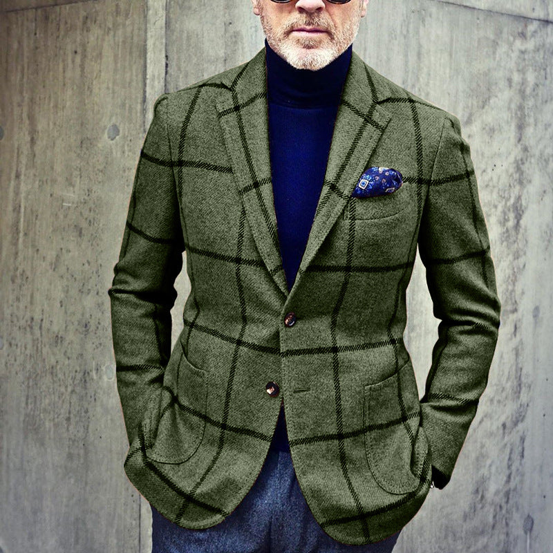 2021 new plaid casual trendy suit jacket（3colors）