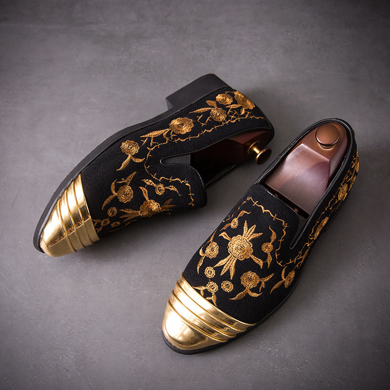 Embroidered pointed toe shoe cover foot breathable loafers casual loafers