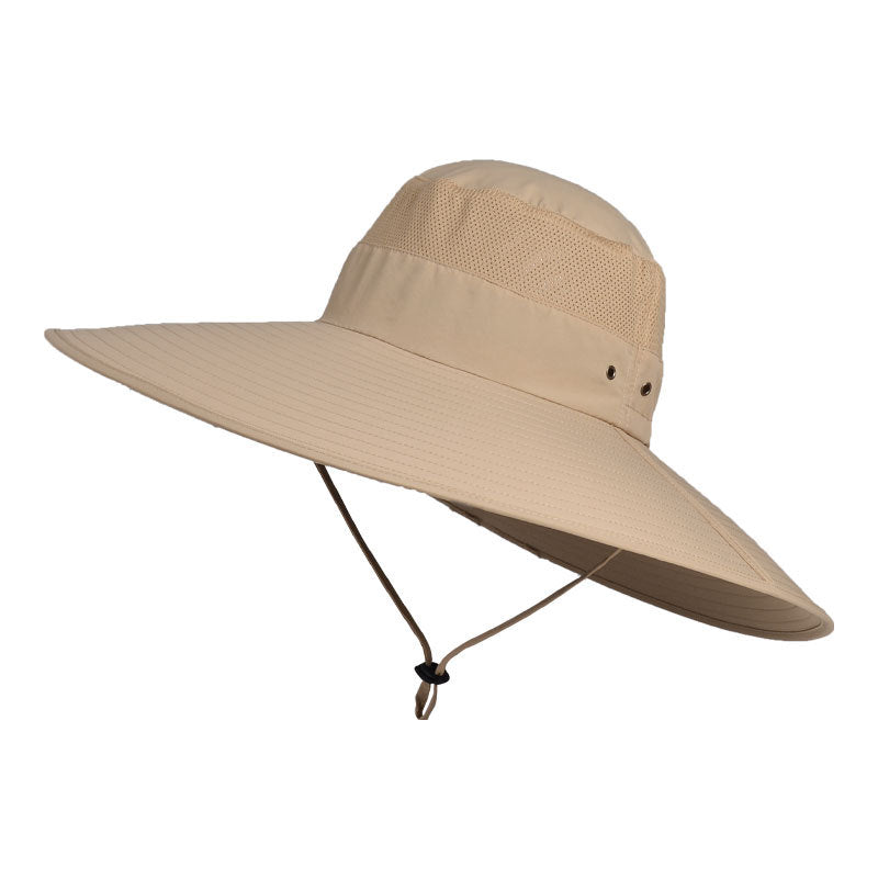 Large brim fisherman hat outdoor waterproof sunscreen hiking hat 9020